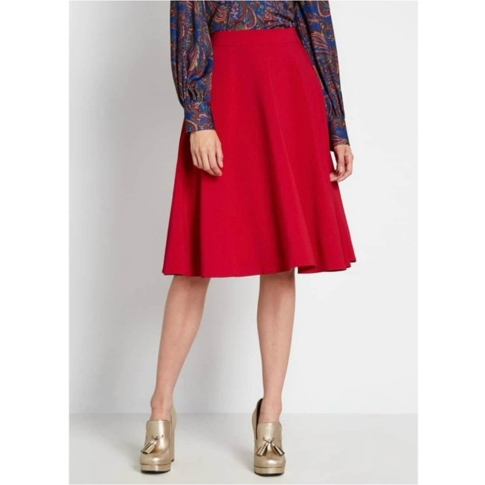 ModCloth Just This Sway Skirt Red Size Large